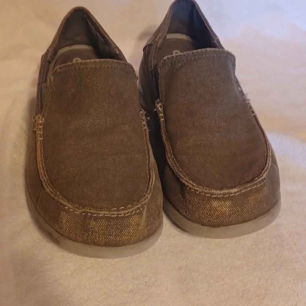 CROCS  Canvas Gray Slip-On Loafers Men's Size 10